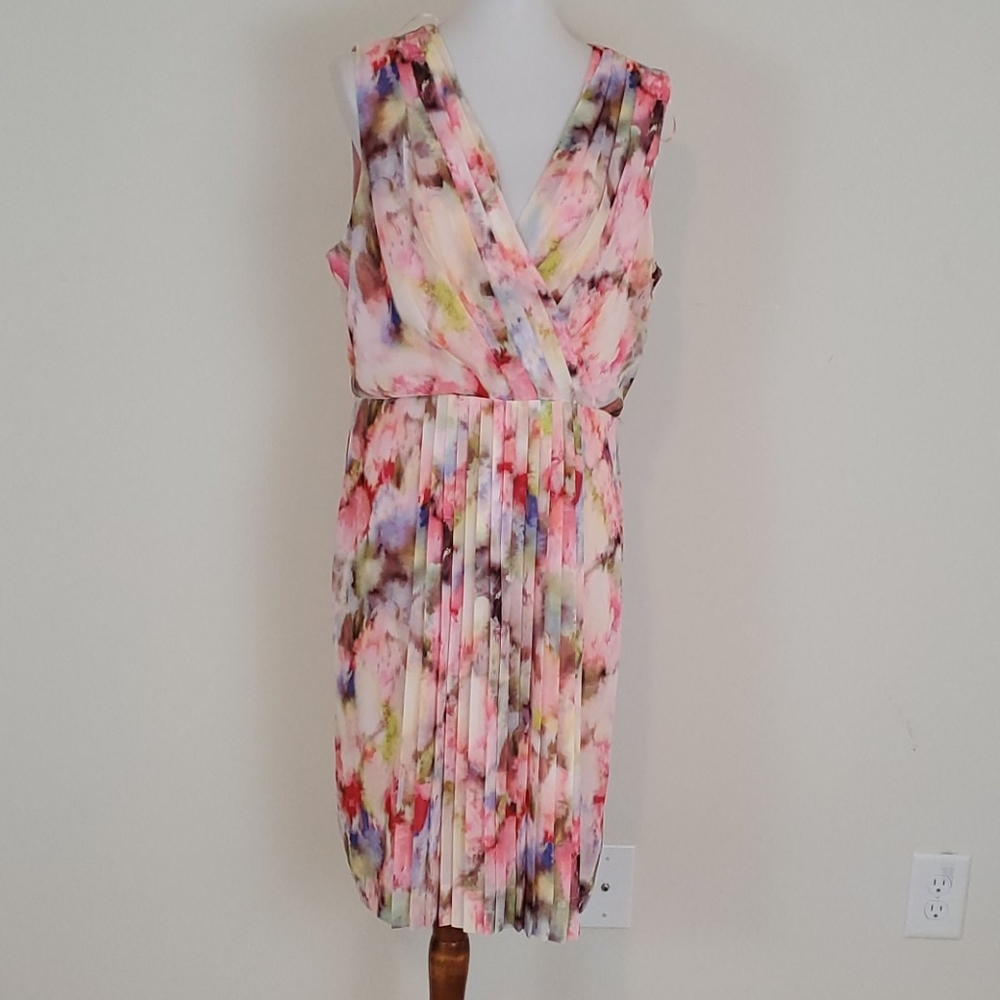 Liz Claiborne pastel floral print dress size 14